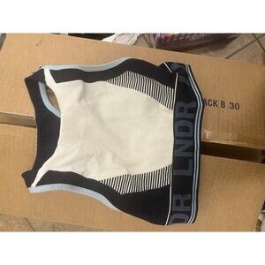 LNDR Navy Blue White Sports Seamless Racerback Sports Bra Womens XS/S